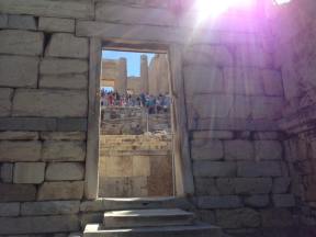 The entrance to the top of the Acropolis lies through this doorway